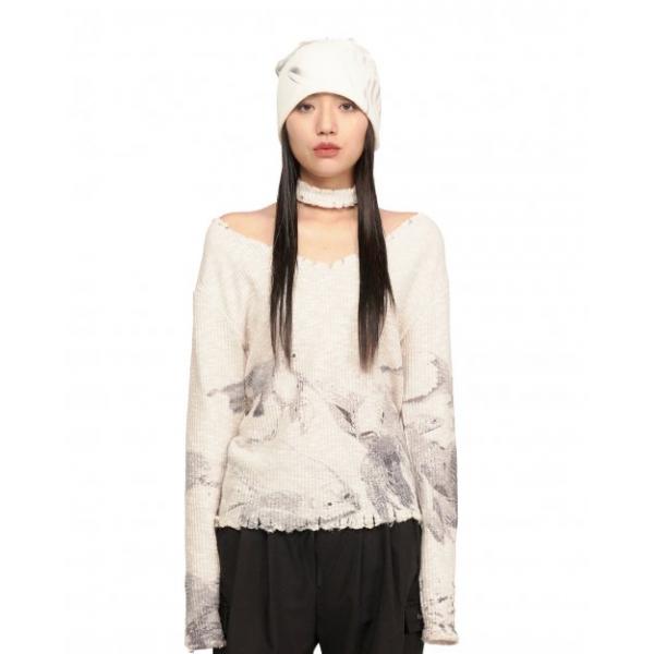 ruru (ルル)  FISH DAMAGE KNIT&CHOKER SET [CREAM]