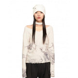 ruru (ルル)  FISH DAMAGE KNIT&CHOKER SET [CREAM]