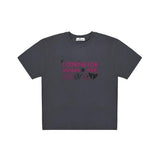 MYDEEPBLUEMEMORIES(マイディープブルーメモリーズ)      someone like over box tee in charcoal