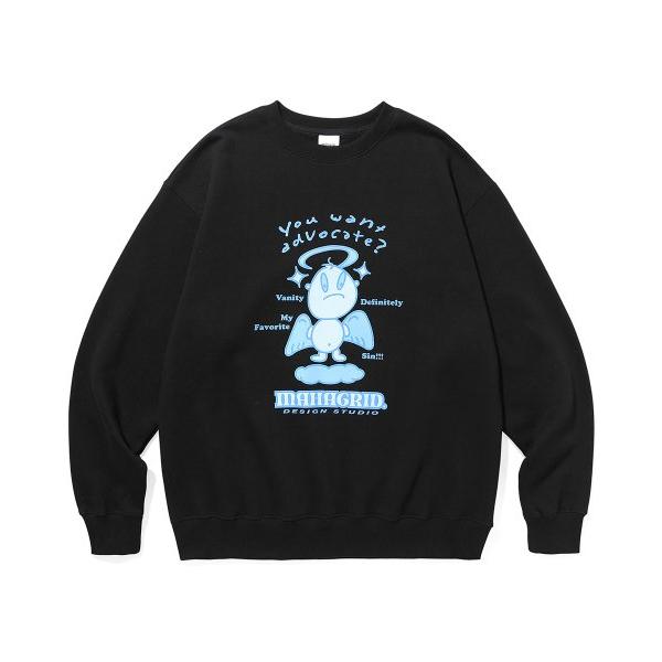 mahagrid (マハグリッド)     FALLEN ANGEL SWEATSHIRT BLACK(MG2CFMM456A)