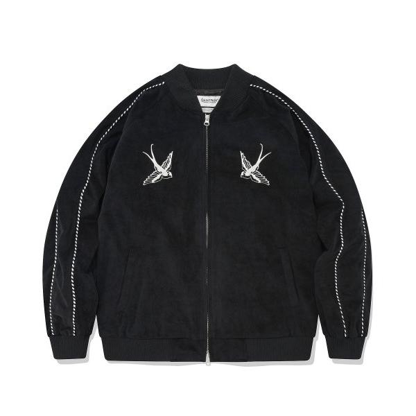 セイントペイン(SAINTPAIN) SP VELVET SWALLOW SOUVENIR JACKET-BLACK