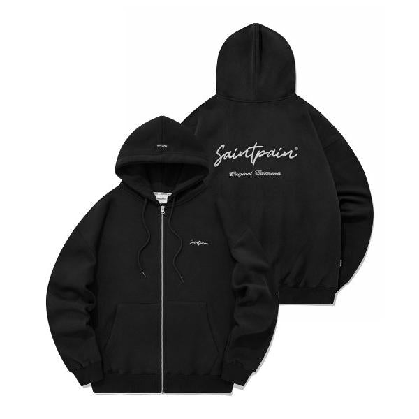 セイントペイン(SAINTPAIN)    SP CALLY LOGO HOOD ZIP UP-BLACK