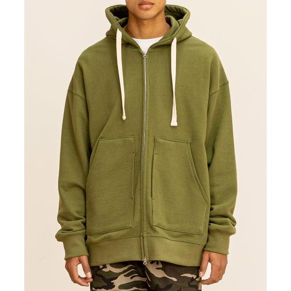 マスノウン(MASSNOUN)     QUAD POCKET OVERSIZED HOODIE ZIP-UP MFTZP002-KK
