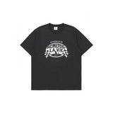 アクメドラビ(acme' de la vi)  RACING FLAG SHORT SLEEVE T-SHIRT CHARCOAL