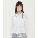 TARGETTO(ターゲット)     HEART WRINKLE CROP SHIRT_WHITE
