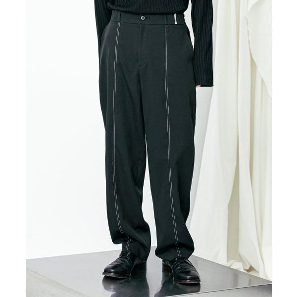 SSY(エスエスワイ) front stitch slacks black