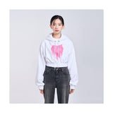 アクメドラビ(acme' de la vi)  SPRAY HEART LOGO CROP HOODIE WHITE