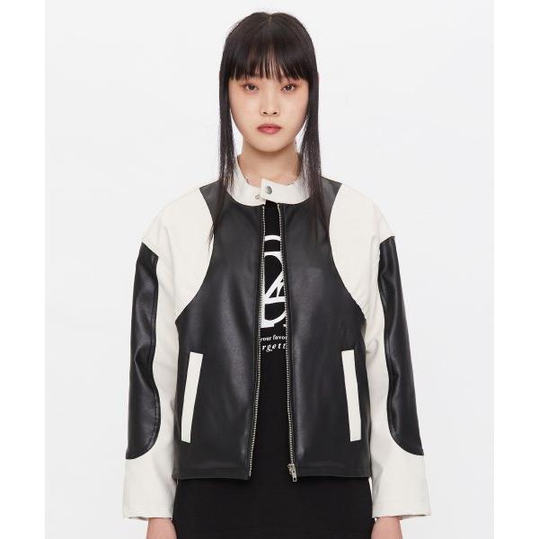 ☆人気☆【TARGETTO SEOUL】☆VEGAN LEATHER RACER JACKE.T☆ TARGETTO(ターゲット) VEGAN LEATHER RACER JACKET_BLACK