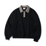 パーステップ(PERSTEP)  Nomad Two Tone Collar Sweatshirts Black HYMT4526