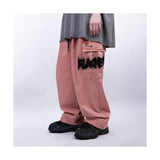 ブラックブロンド(BLACKBLOND) BBD Graffiti Logo Wide Denim Cargo Pants (Dusty Pink)