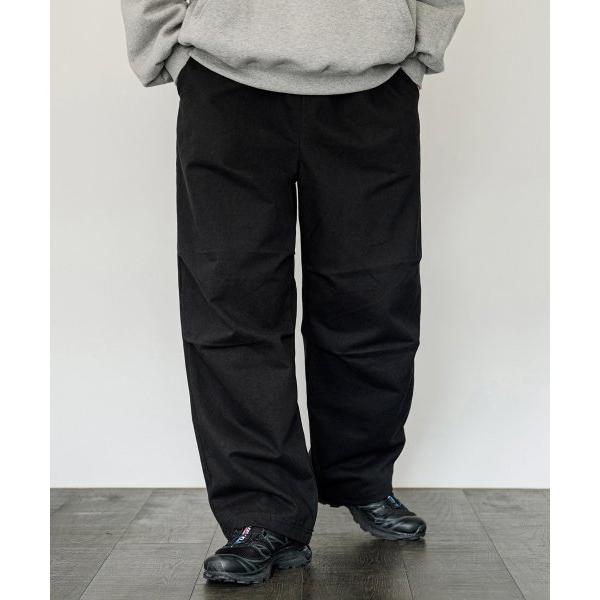 JEMUT (ジェモッ)  Clip Wide Banding Pants Black YHLP2452