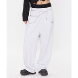 TARGETTO(ターゲット)     TWO TONE LAYERED SWEAT PANTS_LIGHT GREY