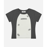MYDEEPBLUEMEMORIES(マイディープブルーメモリーズ)     [mdbm] Meteor Logo T-shirt in charcoal