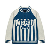 mahagrid (マハグリッド) MHGRD CLUB HALF ZIP KNIT BLUE(MG2DFMK680A)