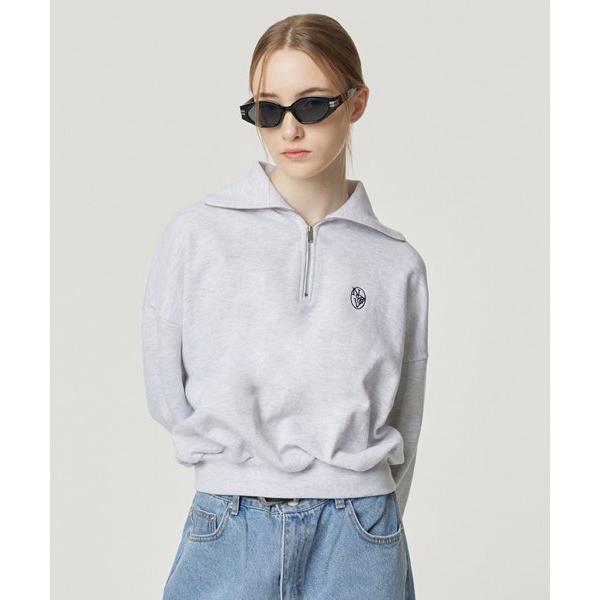 NCOVER（エンカバー） NCV NEW LOGO HALF ZIPUP-WHITE MELANGE