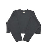 A NOTHING (エーナッシング) VINTAGE P. DYEING CUT-OUT CROP-TEE (Charcoal)