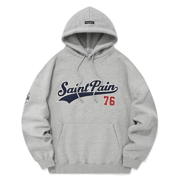 セイントペイン(SAINTPAIN) SP TEAM LOGO HOOD-MELANGE GRAY