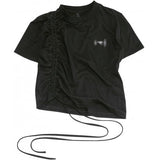 FLARE UP (フレアアップ) Chiffon Shirring T-Shirts (FL-103_Black)
