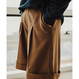 ROMANTIC CROWN(ロマンティック クラウン)    WIDE BERMUDA PANTS_BROWN