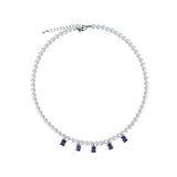 BLACKPURPLE (ブラックパープル) [blacklabel] Lumiere Crystal Pearl Necklace