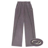 Odd Studio (オッドスタジオ) Pigment Cut-Off String Wide Pants - PURPLE