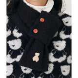 AQO_studiospace(アコスタジオスペース)       SHORT BUTTON SCARF BLACK