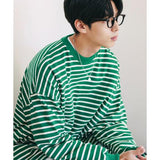 JEMUT (ジェモッ)  Level Stripe Long T-shirts Green YHLT2450
