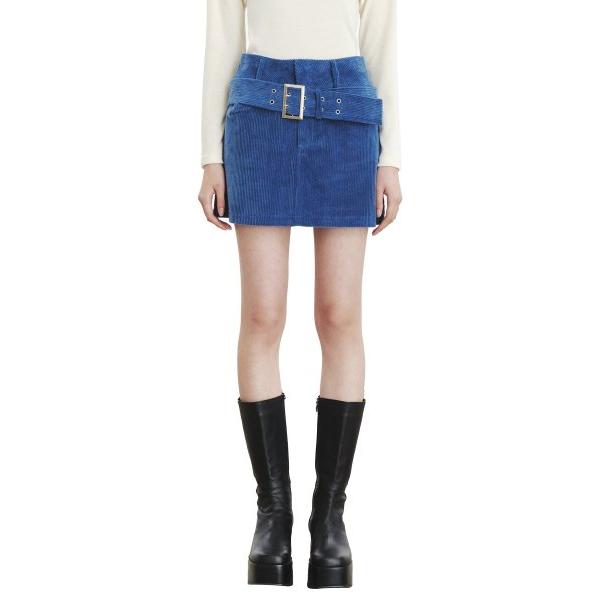 curetty (キュリティー)   C CORDUROY BELTED SKIRT_BLUE