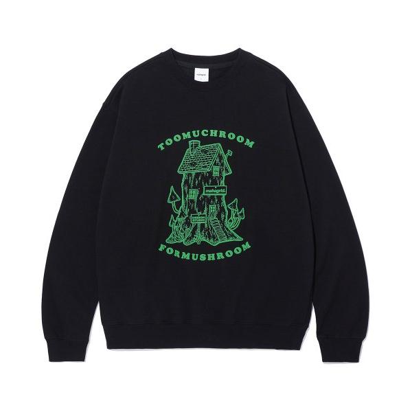 mahagrid (マハグリッド)     MUSHROOM SWEATSHIRT BLACK(MG2CFMM443A)