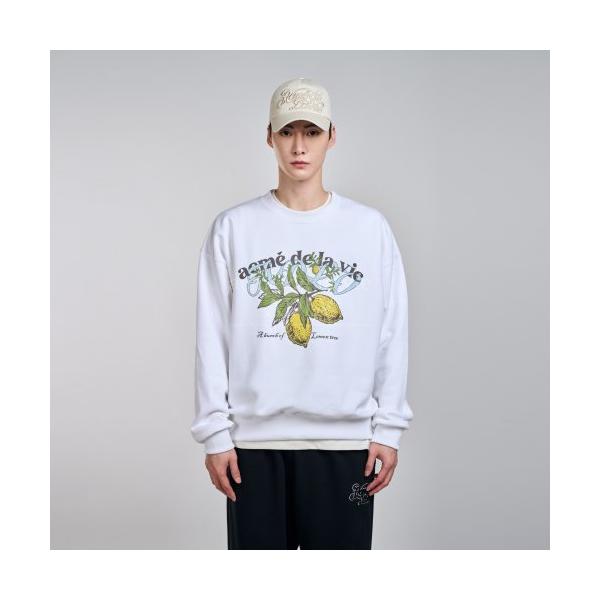 アクメドラビ(acme' de la vi)  RETRO LEMON ARTWORK SWEAT SHIRT WHITE