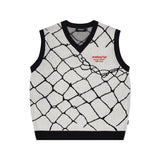 mahagrid (マハグリッド) WIRE KNIT VEST WHITE/BLACK(MG2DMMK612A)