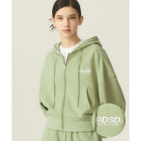 Odd Studio (オッドスタジオ) ODSD LOGO SWEAT CROP HOOD ZIP-UP - AVOCADO