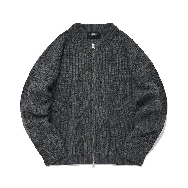 セイントペイン(SAINTPAIN)    SP WOOL 2WAY ZIPUP KNIT JACKET-GRAY