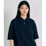 JEMUT (ジェモッ)  Cozy Pk Collar Short T-shirts darknavy YHST2487