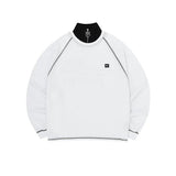 オーワイ(OY) 		TYPOGRAPHIC LOGO ZIPPER POLA LONG SLEEVE-WHITE