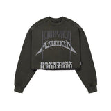 アジョバイアジョ(AJOBYAJO) Arch Logo Cropped Sweatshirt [CHARCOAL]