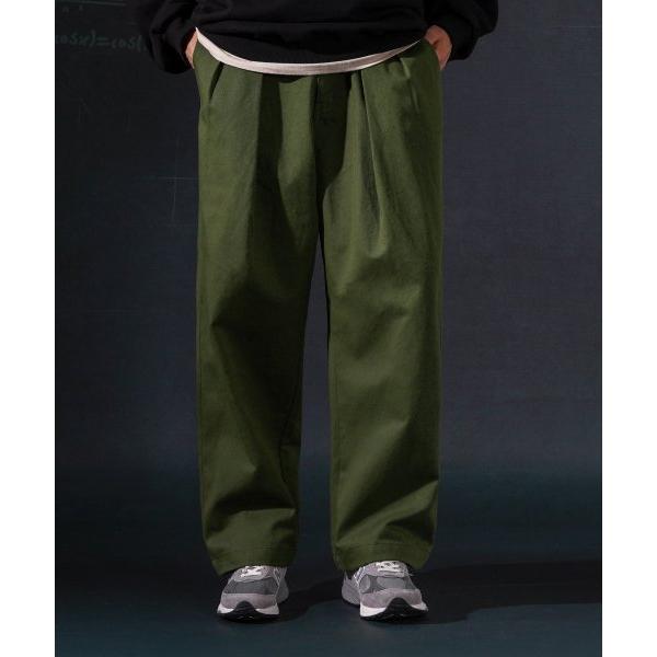 ティーダブリューエヌ(TWN)  Oneway Wide Cotton Pants Khaki JYLP3471
