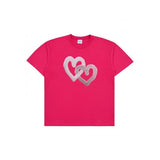 アクメドラビ(acme' de la vi) FUZZY HEART ARTWORK SHORT SLEEVE T-SHIRT PINK