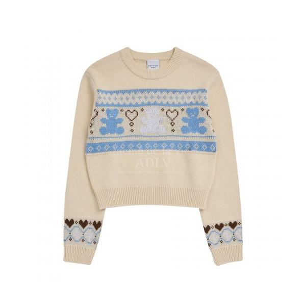 アクメドラビ(acme' de la vie)    NORDIC BEAR PATTERN KNIT IVORY