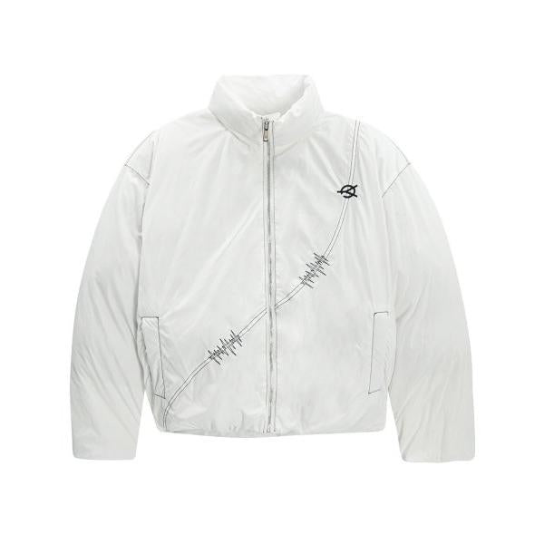 オーワイ(OY) 		STITCH WAVE PADDING JUMPER-WHITE