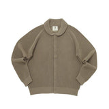 A NOTHING (エーナッシング) ROUND-COLLAR 7G KNIT CARDIGAN (Beige)