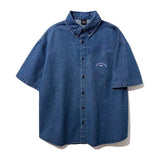 ダブルユーブイプロジェクト(WV PROJECT)   Summer Loud Denim 1/2 Sleeve Shirts Blue MJSS7663