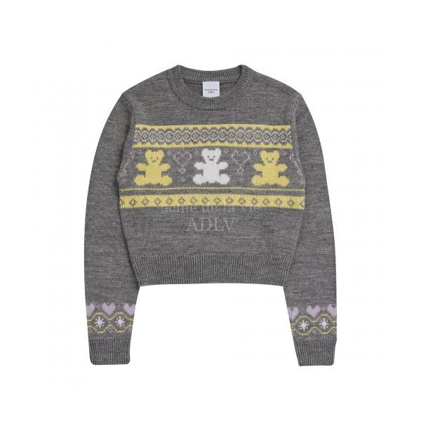 アクメドラビ(acme' de la vie)    NORDIC BEAR PATTERN KNIT GRAY