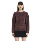 curetty (キュリティー)   C METALLIC V-NECK OVERSIZED KNIT TOP_BURGUNDY