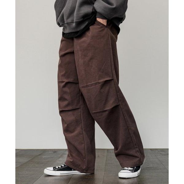 JEMUT (ジェモッ)  Clip Wide Banding Pants Darkbrown YHLP2452