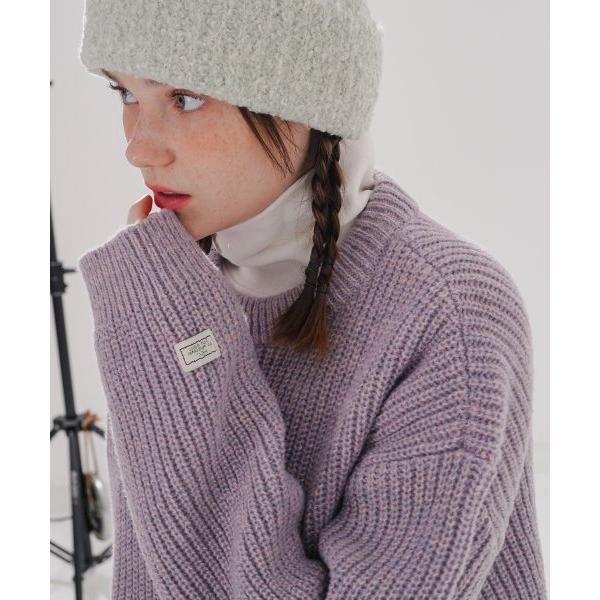ダブルユーブイプロジェクト(WV PROJECT)   Release Round Knit Lavender JNKN7635
