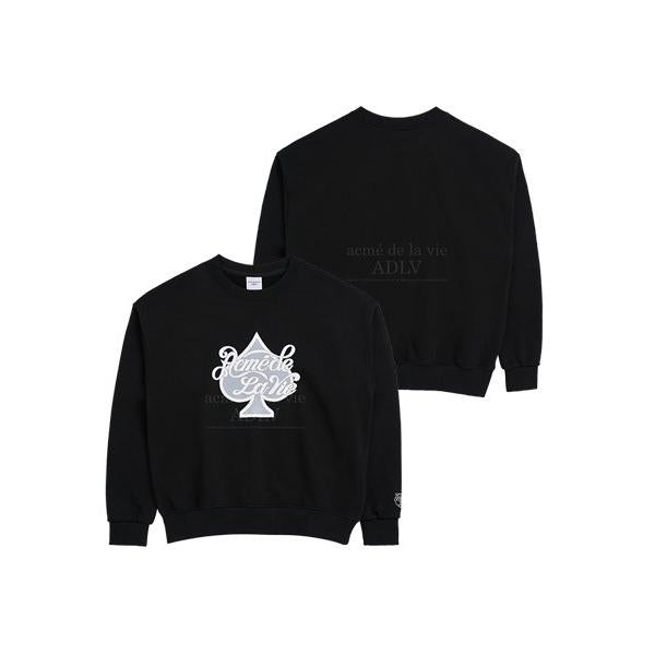 アクメドラビ(acme' de la vie)    SPADE SCRIPT LOGO BASIC SWEAT SHIRT BLACK