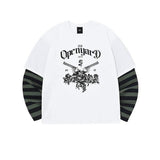 オーワイ(OY) 		GUNS LOGO LAYERED STRIPE LONG SLEEVE-WHITE