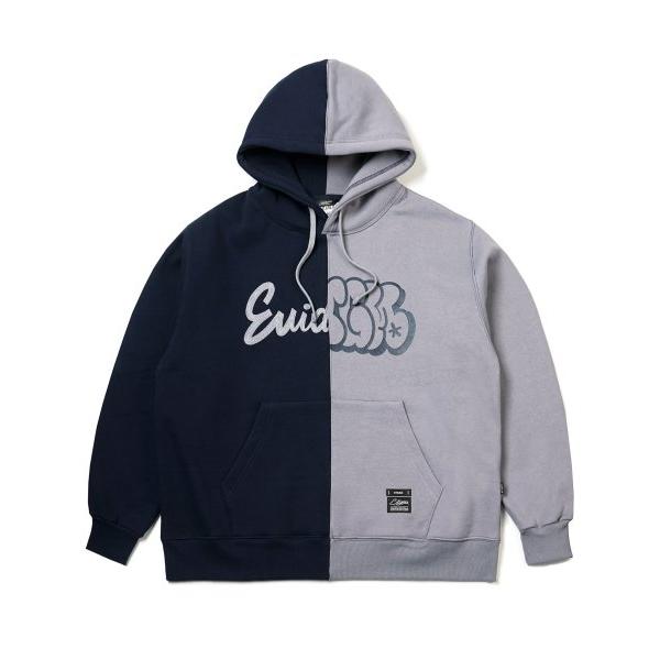 STIGMA(スティグマ)  22 HALF COLOR OVERSIZED HEAVY SWEAT HOODIE NAVY GREY