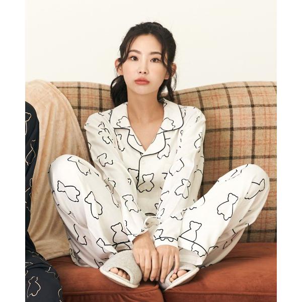 AQO_studiospace(アコスタジオスペース)       BEAR HOLIDAY PAJAMA SET IVORY